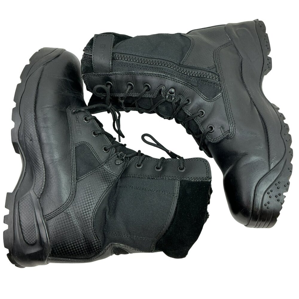 5.11 Tactical Series ATAC 8" Side Zip Combat Boots Mens 13 Leather Nylon Black - Picture 6 of 14
